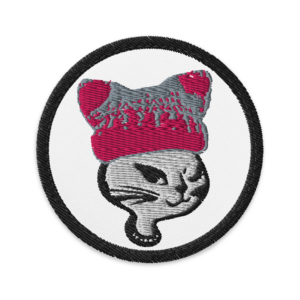 Resist Kitty Womens March Protest Patch with Velcro Embroidered